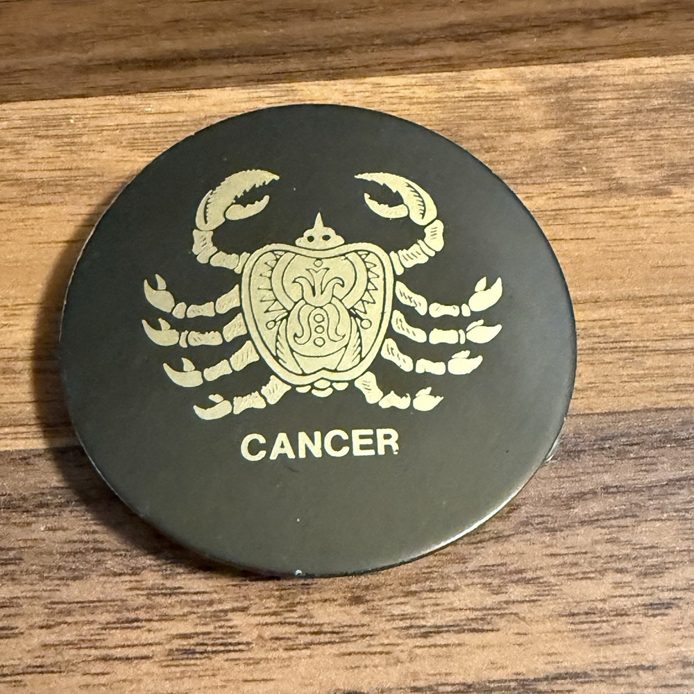 VTG Cancer Belt‎ Buckle 2.5" Round Crab June - July Zodiac Sign Astrology